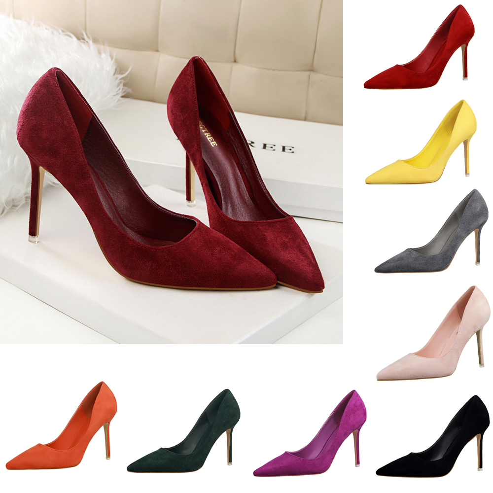 Court Heel Pointed - Thanh Lịch Cổ Điển Da Lộn