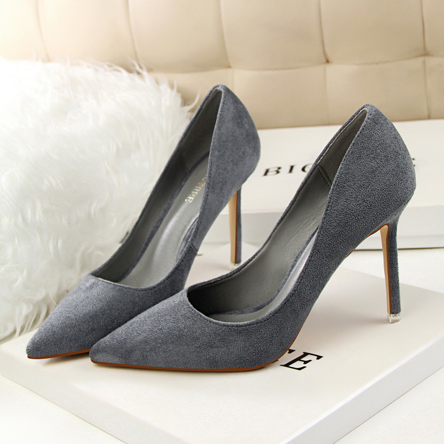 Thanh Lịch Cổ Điển Da Lộn Bơm  - đánh giá và giá Court Heel Pointed