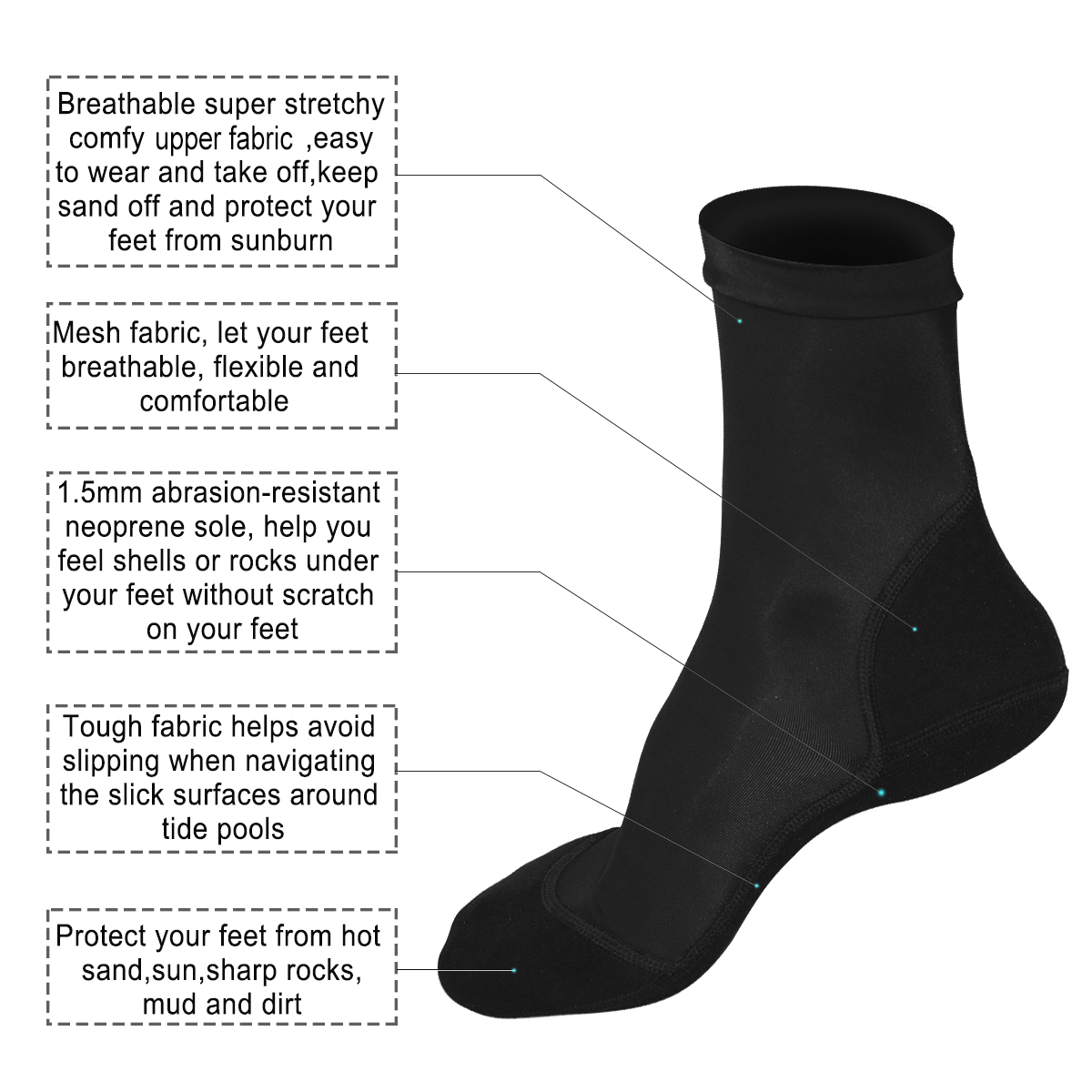 Neoprene Fin Socks for Sand Be - đánh giá và giá Women'S Shoes Neuropathy