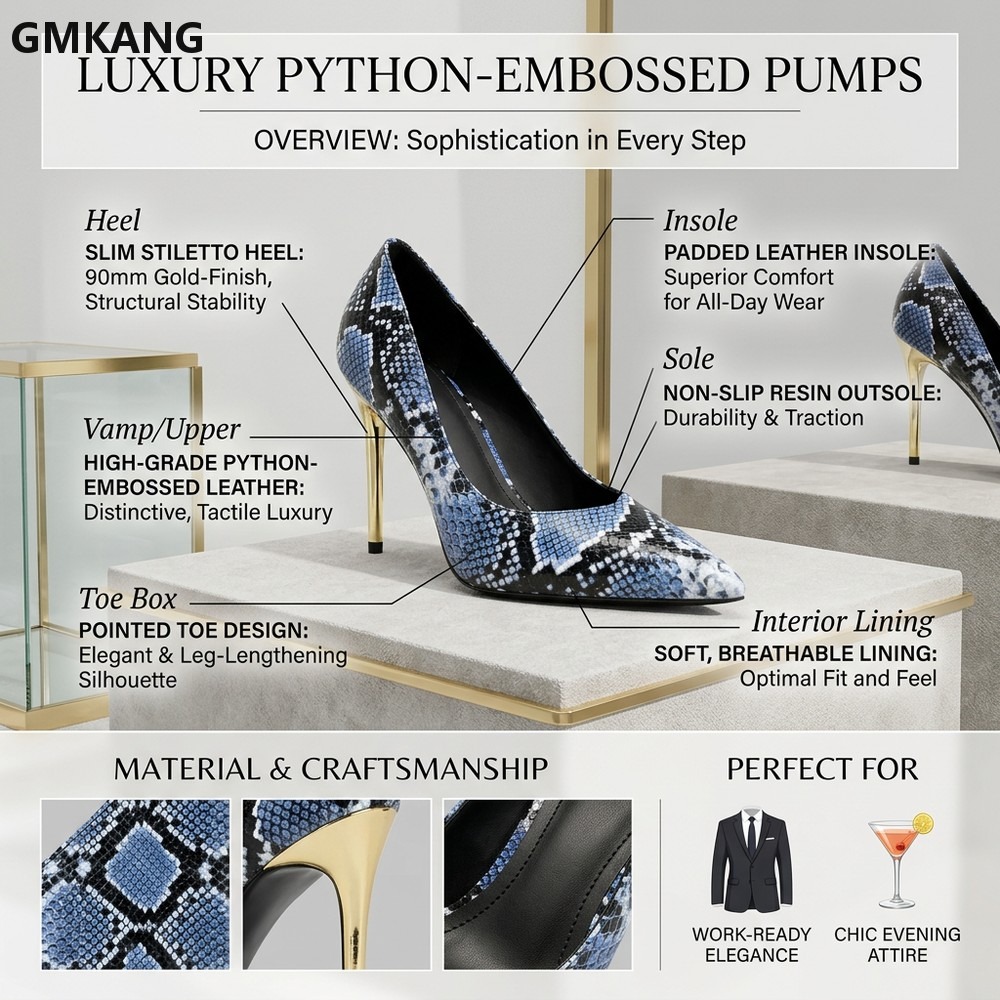 Women Snake Print Pointed Toe  - đánh giá và giá Court Heel Pointed