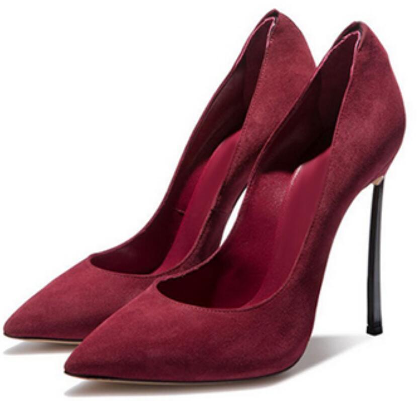 Gợi Cảm Xanh Dương Vàng Da Lộn - đánh giá và giá Court Heel Pointed