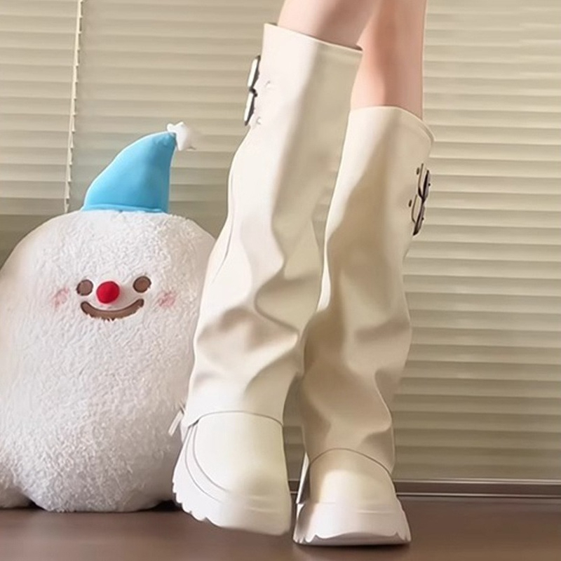 Punk Style Splicing Thick Bott - đánh giá và giá Knee High Boots Women