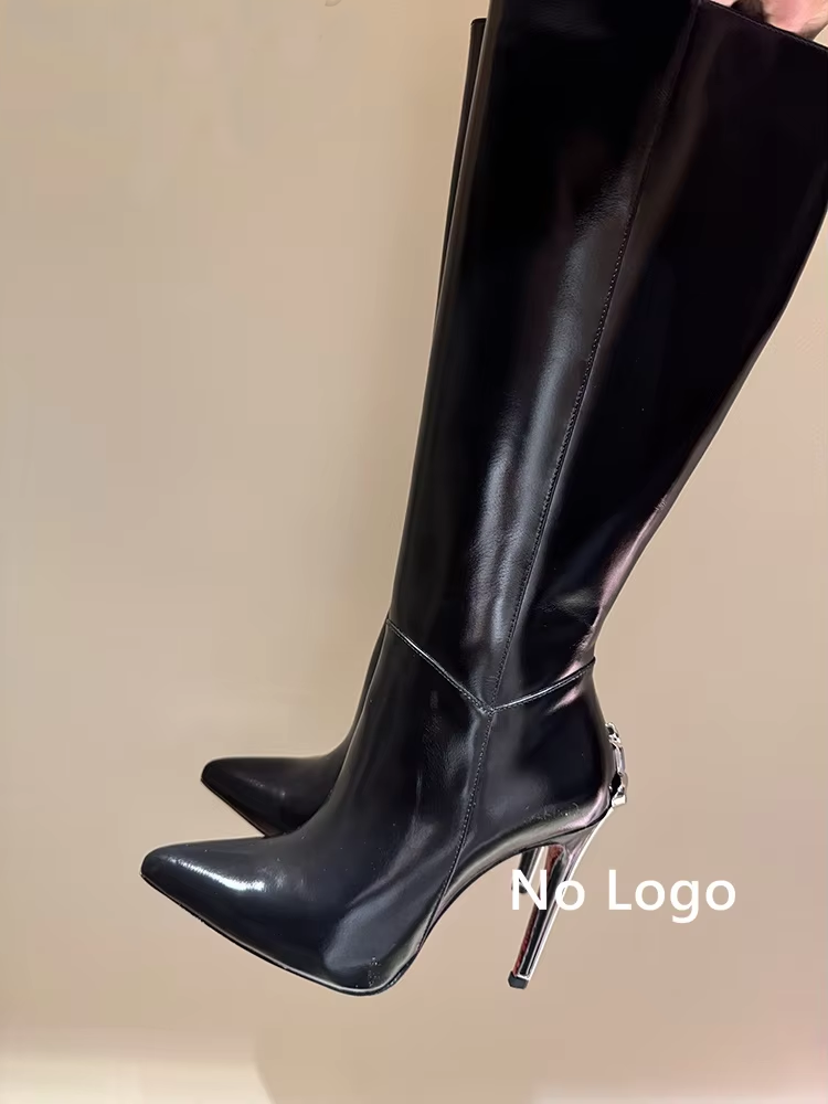 Sexy Black Leather Knee High B - đánh giá và giá Knee High Boots Women