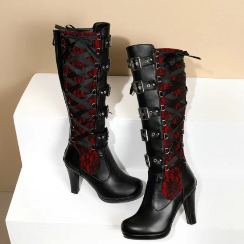 Punk Gothic Style Women's Knee - đánh giá và giá Knee High Boots Women