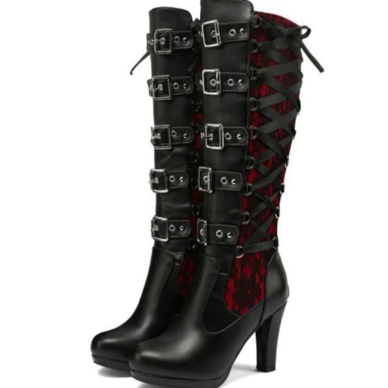 Punk Gothic Style Women's Knee - đánh giá và giá Knee High Boots Women