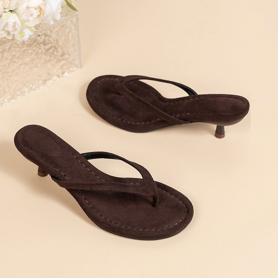 New Faux Suede Heeled Thong Sa - đánh giá và giá Women Shoes Formal