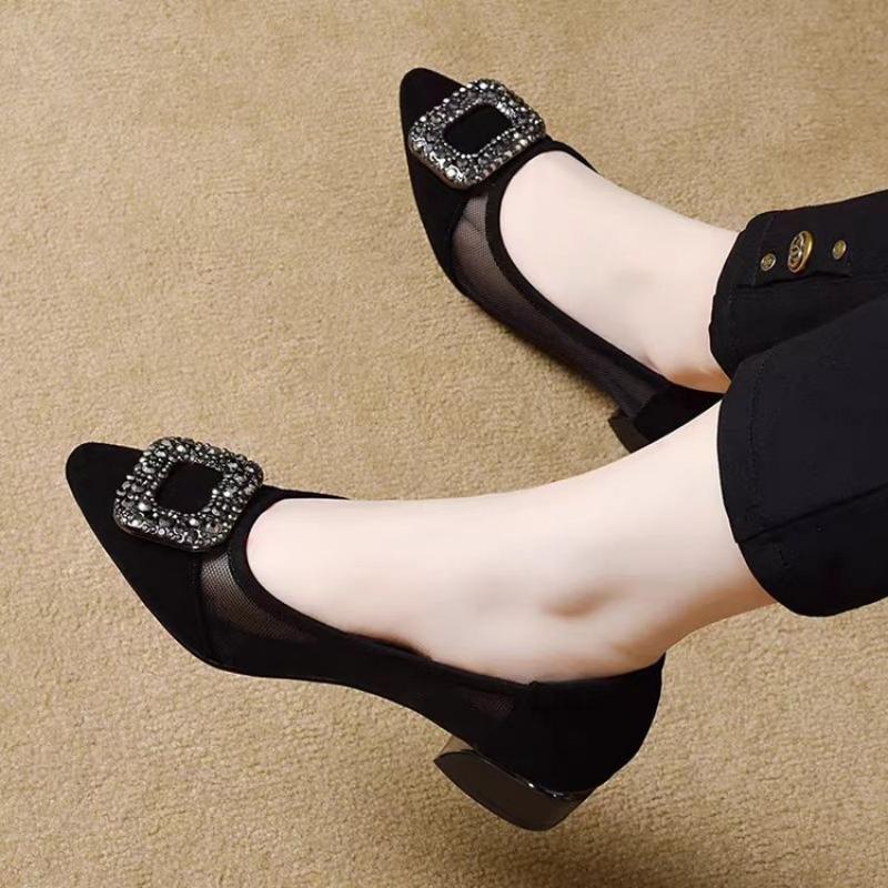 Elegant Pointed Toe Mesh Block - đánh giá và giá Women Shoes Formal