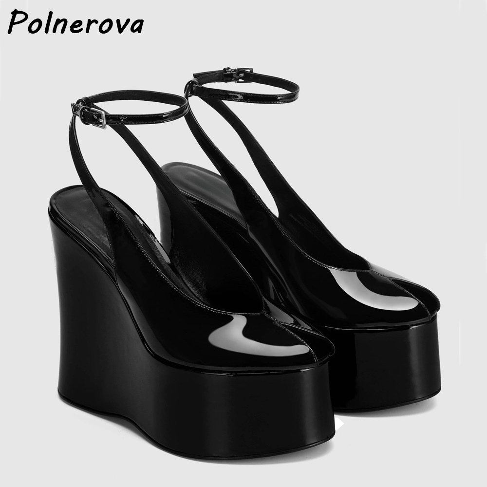 Patent Leather Wedge Platform  - đánh giá và giá Cork Wedge Sandal